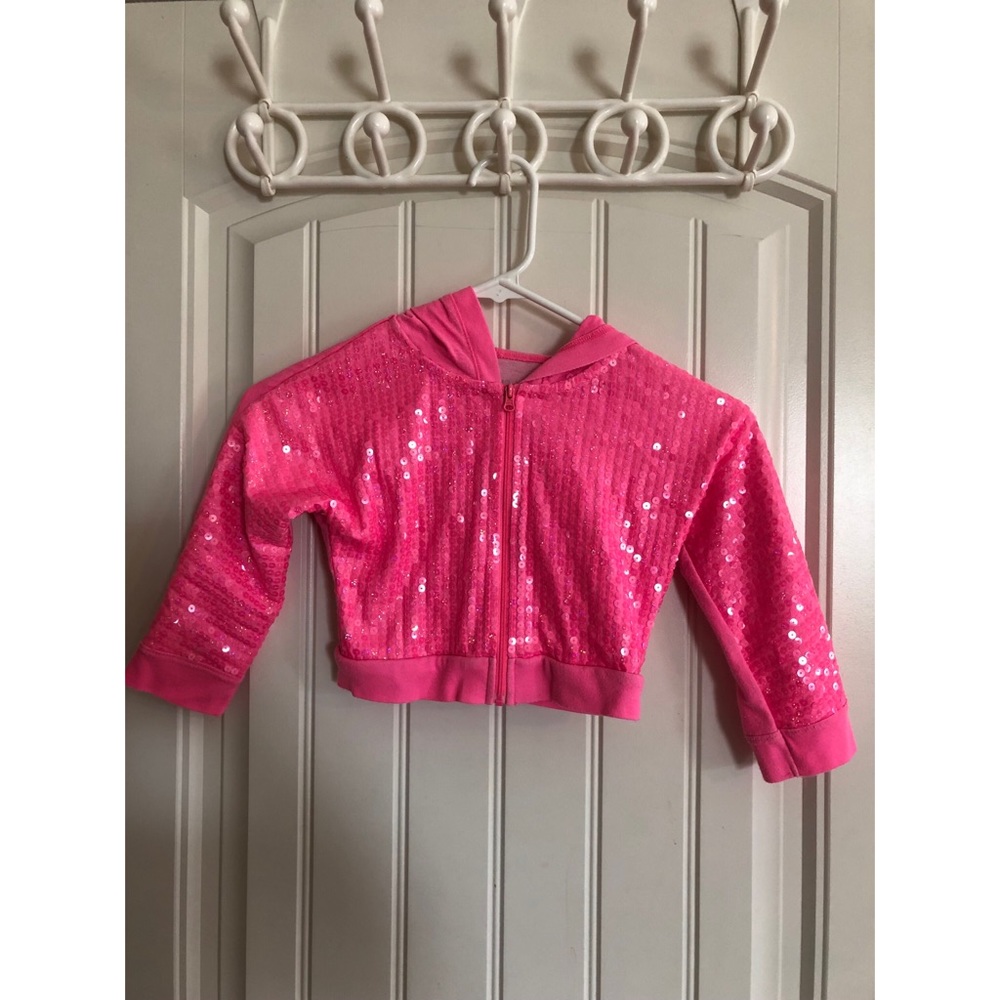 Girls Justice cropped sequin jacket.